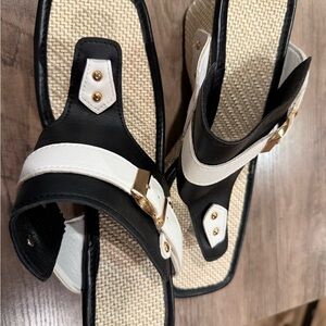 Elegant Black and White Sandals